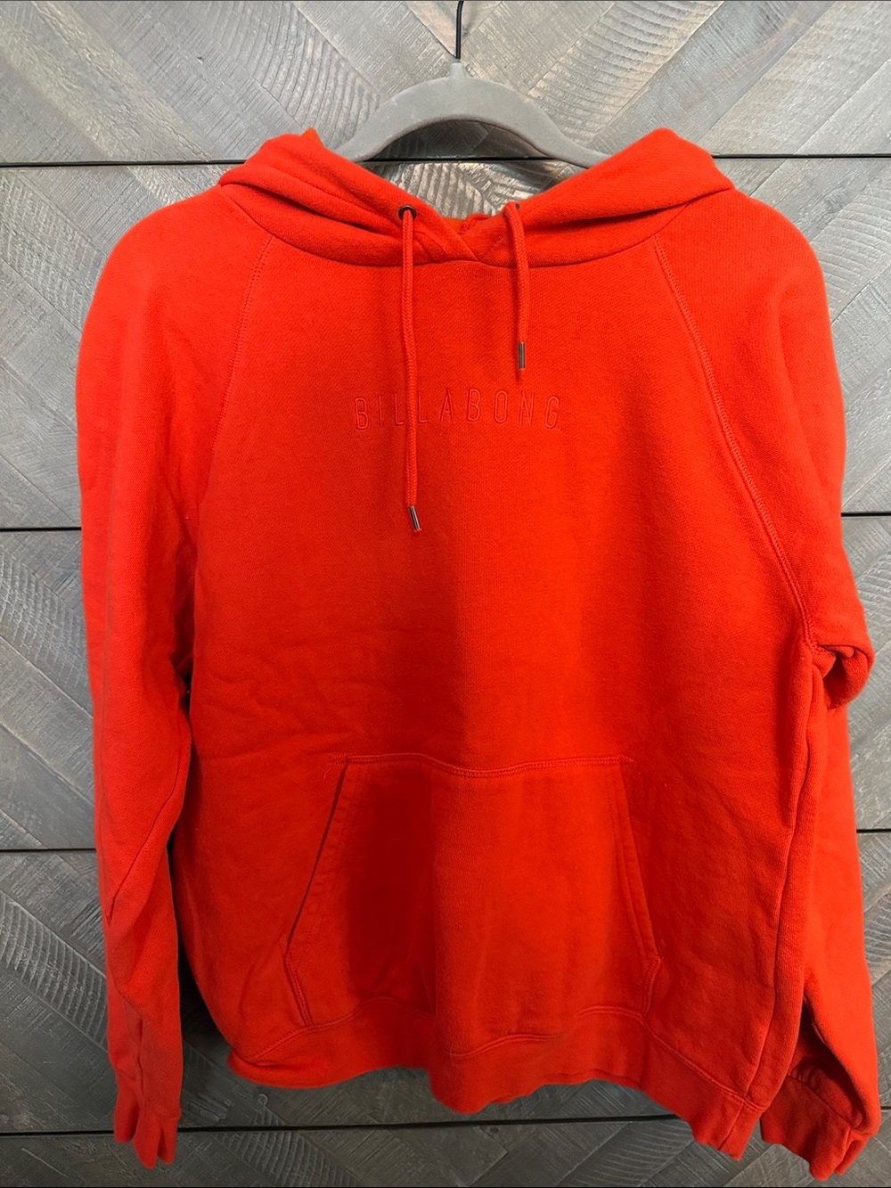 Billabong Red Hooded Sweatshirt with Subtle Logo